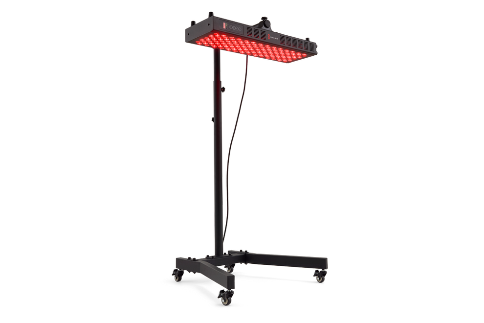 Max Red Light Therapy Device on Vertical/Horizontal Wheelie Stand